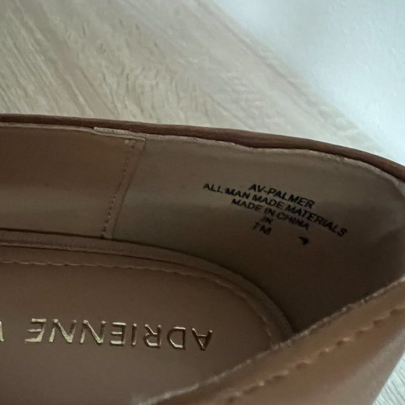 ADRIENNE VITTADINI Palmer Size 7 Faux Leather Wedge Pumps Women's Tan - Picture 7 of 10